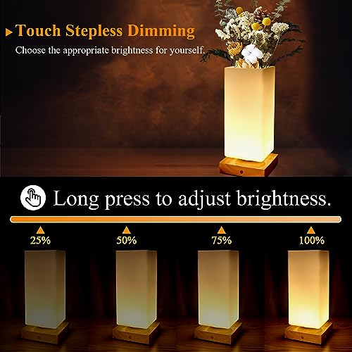 GOUTOOL Vase Table Lamp, DIY Vase Lamp USB Charging Port Dimmable Flower Lamp - Image 2
