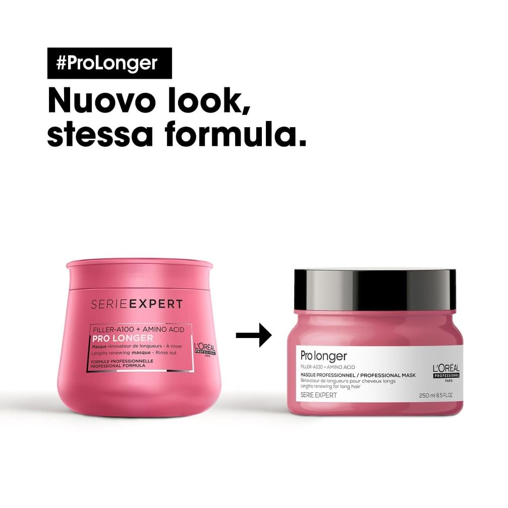 L'Oréal Professionnel Paris | Maschera professionale per capelli lunghi e assottigliati Pro Longer Serie Expert, Formula rinnovatrice, 250 ml