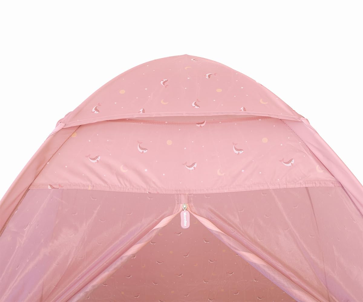 Tenda Anti-UV UPF50+ per Bebè da Spiaggia Traspirante con Zanzariera Impermeabile Whale Pink