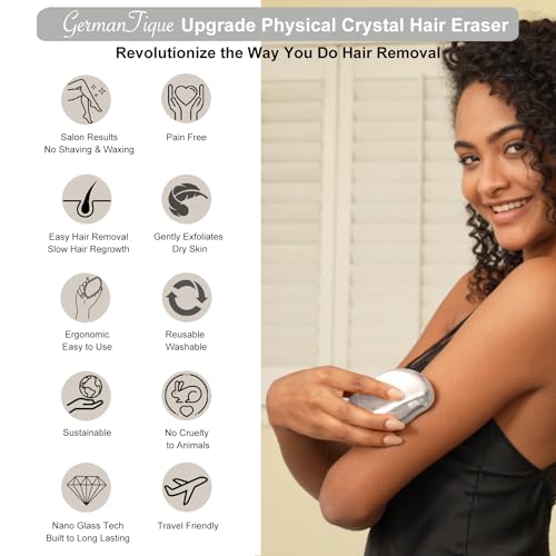Image of Crystal Hair Eraser,Natural Crystal Hair Remover,Reusable Painless Nano Glass Hair Removal Device Without Shaver,Gentle Crystal Epilator and Exfoliator for Soft Silky Skin(Silver)