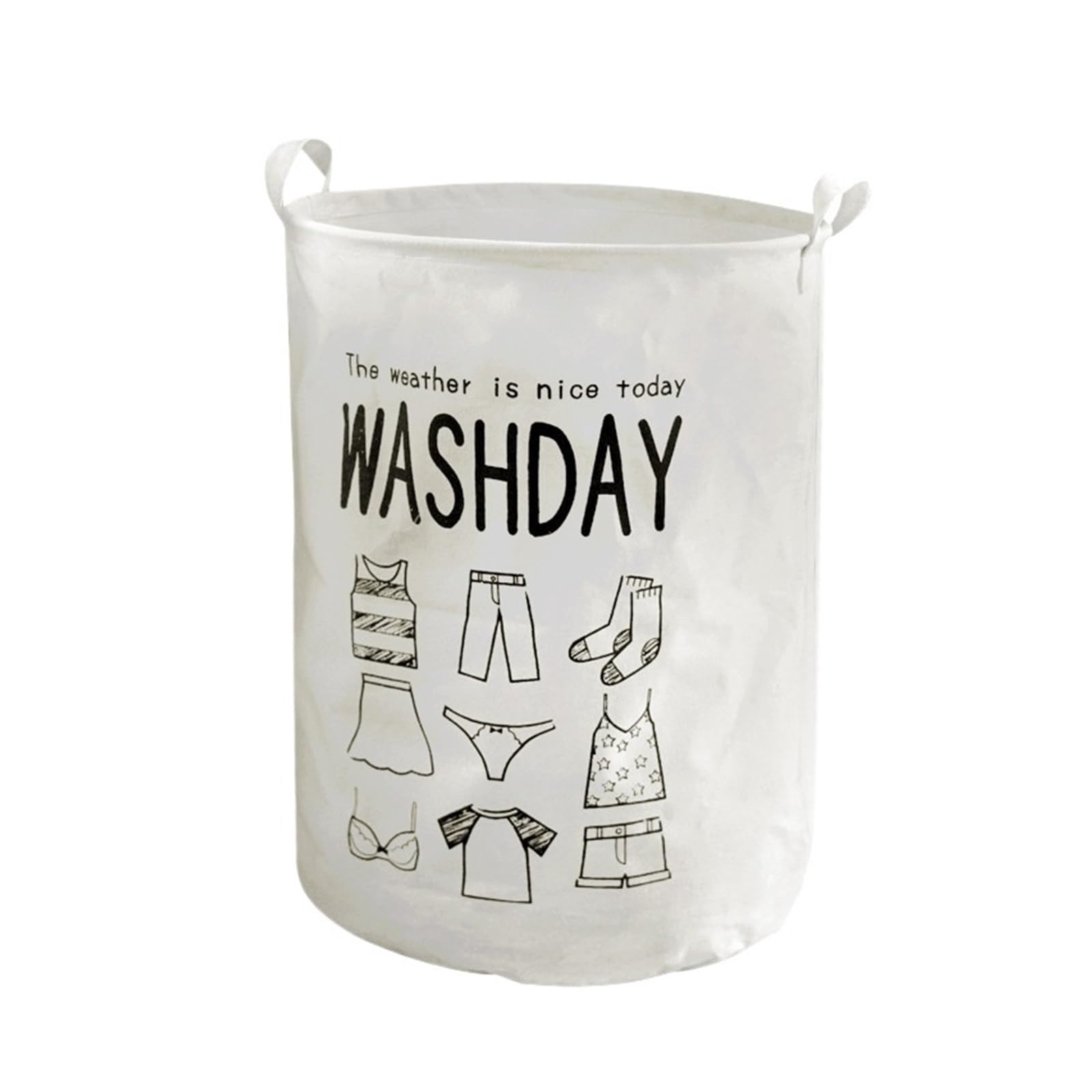MRKU Folding Laundry Basket Household Storage Hamper Fabric Dirty Cloth Cloth Doll Bucket Cotton and Linen