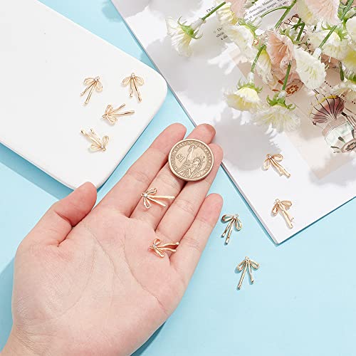 BENECREAT 10pcs Real 18K Gold Plated Brass Bowknot Charms - Image 3