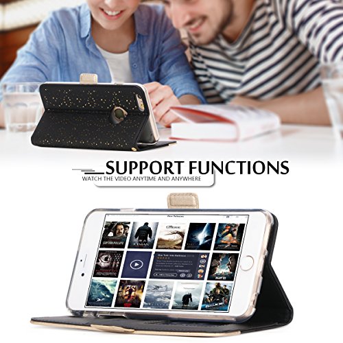 WWW Homelove iPhone 6S 4.7" Case, iPhone 6 Case, [Luxurious Romantic Carved Flower] Leather Wallet Case with [Inside Makeup Mirror] and [Kickstand Feature] for Apple iPhone 6/6S Black - Thumbnail 3