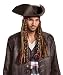 Disney Men's POTC5 Captain Jack Sparrow Hat, Bandana and Dreads-Adult, Multi, One Size