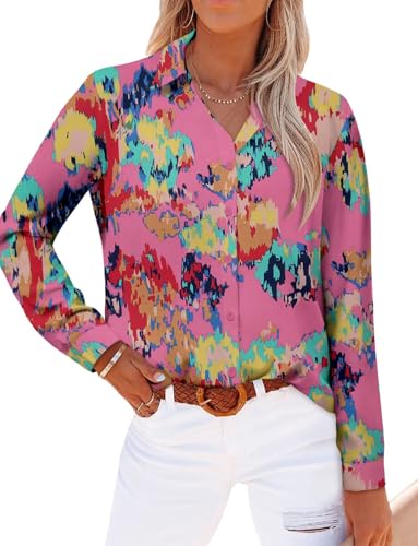 Image of Magritta Long Sleeve Shirts for Women Fashion Button Down Blouse Tops