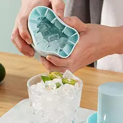 Bandeja de gelo cilíndrica de silicone azul – Máquina de fazer bolas de gelo de 2,5 cm, molde antiaderente sem BPA para uísque e coquetéis, bandeja segura para freezer e liberação fácil