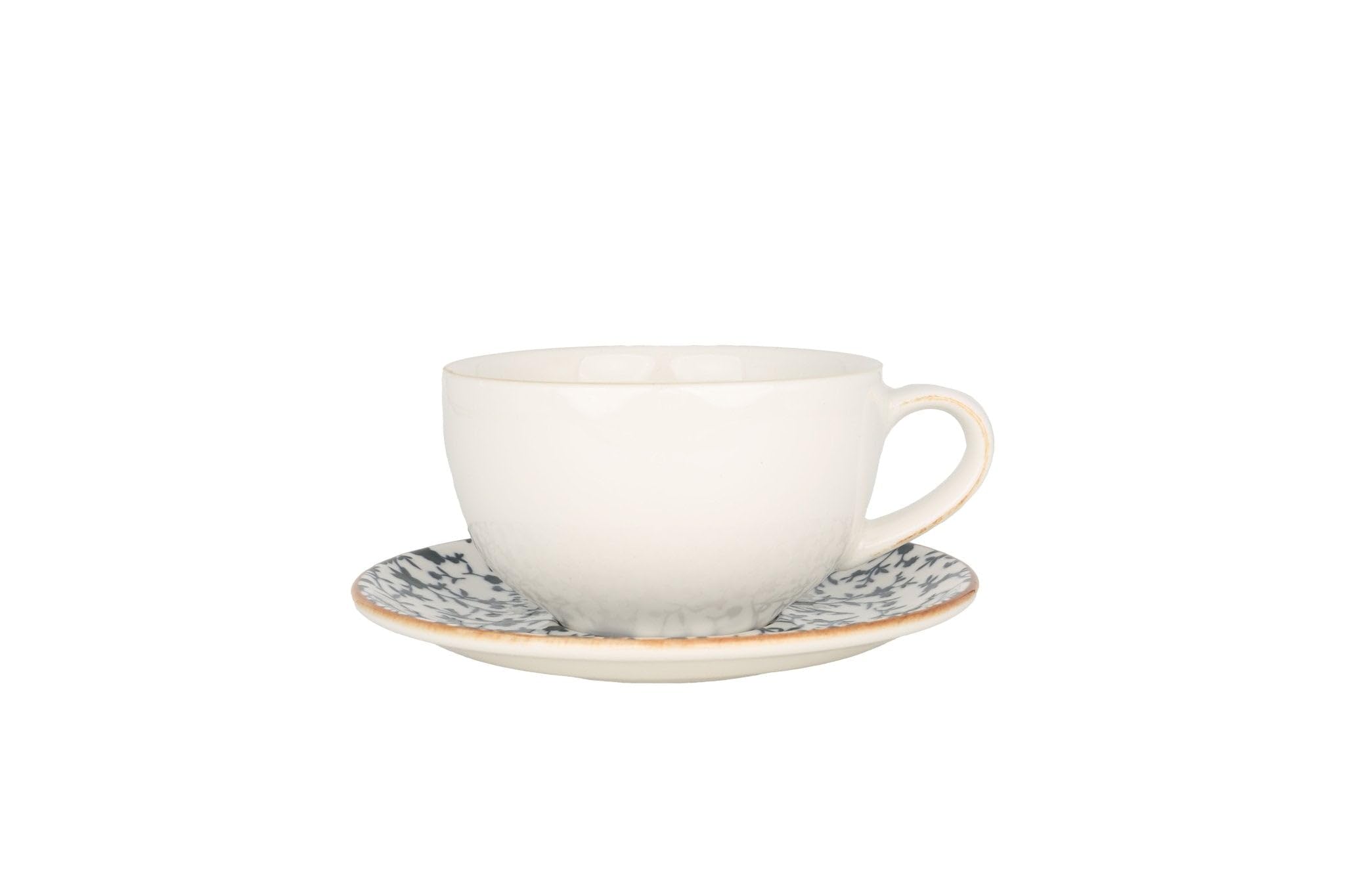 Bonna Calif - Tazzine da caffè e piattino - 350 cc - Porcellana - set di 6