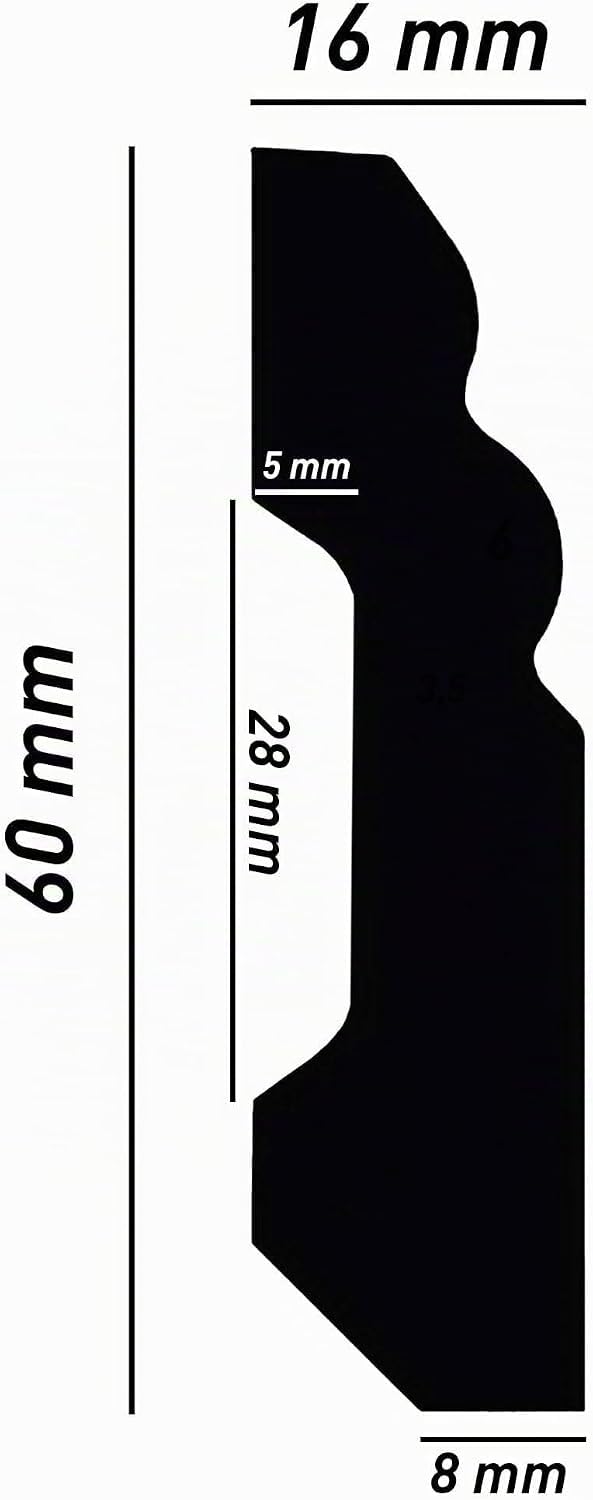 Zócalo para proyectos Berliner Profile blanco 16 x 60 mm PROVISTON