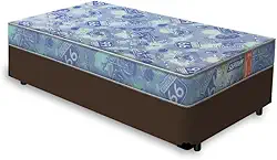 Cama Box Solteiro Marrom Gazin Supreme + Colchão de Espuma D20 78x188x37cm
