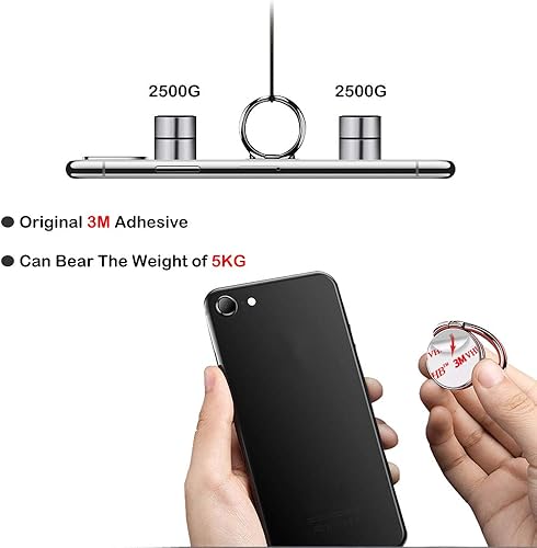 Miniatura 5 de Soporte de anillo para teléfono celular, soporte de agarre para teléfono celular, agarre adhesivo para teléfonos y fundas (oro rosa brillante)