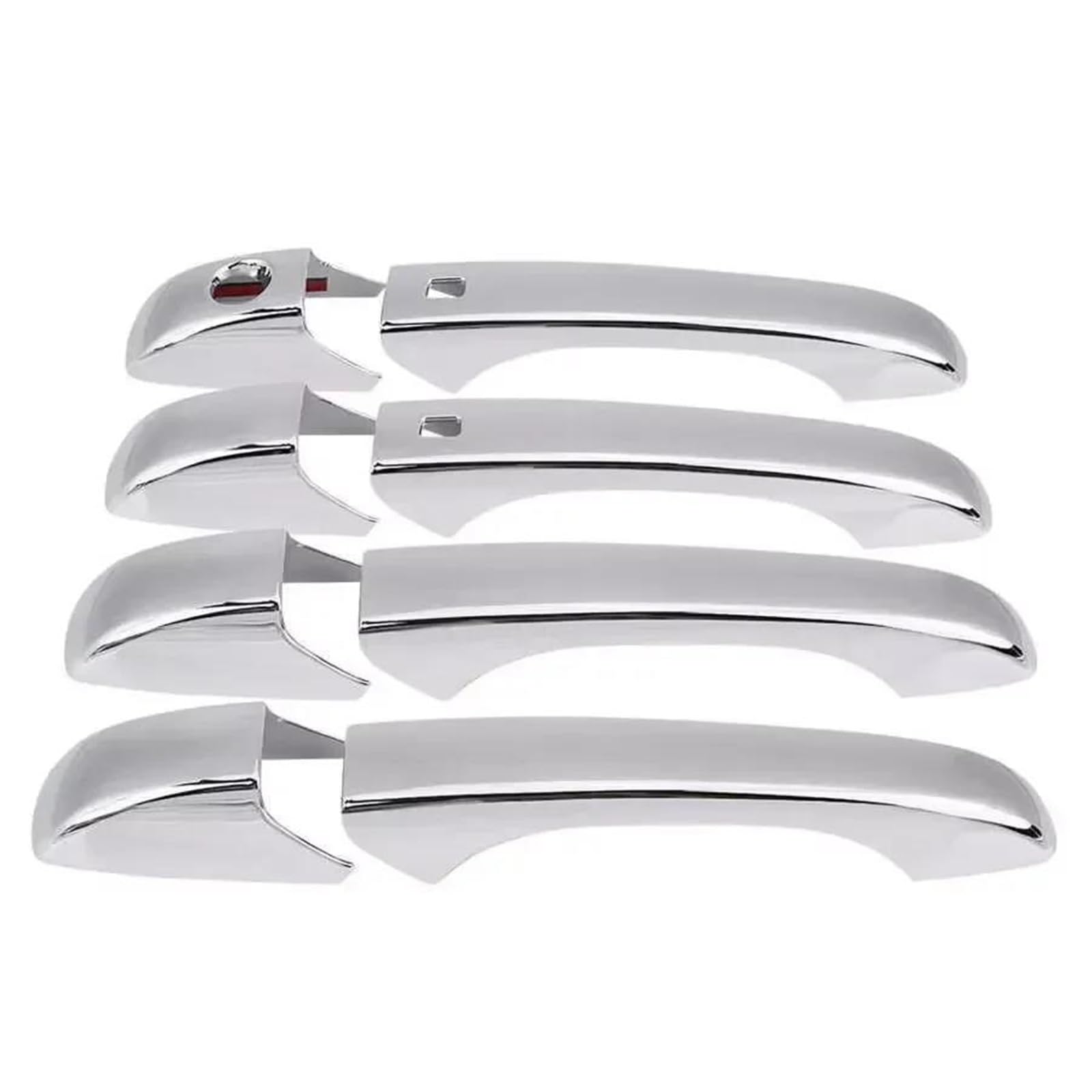 HETEVSCCK for Jeep for Grand Cherokee 2011-2021 Exterior Smart Door Handle Protective Frame Cover Trim with Smartkey ABS 1 Set(Silver Smart)