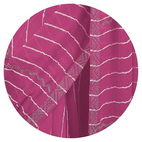 Image of MIRCHI FASHION Saree for Woman Georgette Solid with Satin Stripes | Stone Border Farewell and Ceremonial Sari with Blouse Piece
