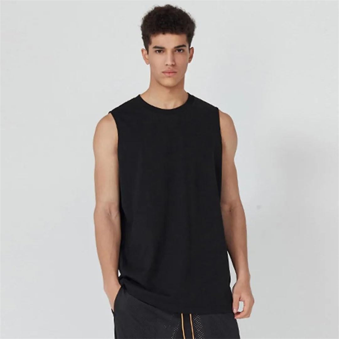 Men Tank Tops Cotton Loose Fit Sleeveless Fitness Casual Summer Vest