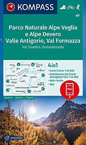 9783991218869 Cartina escursionistica n. 89 Parco Naturale Alpe Veglia e Alpe Devero, Valle Antigorio: 4in1 Wanderkarte mit Aktiv Guide und Detailkarten inklusive ... in der KOMPASS-App. Fahrradfahren. Skitouren.