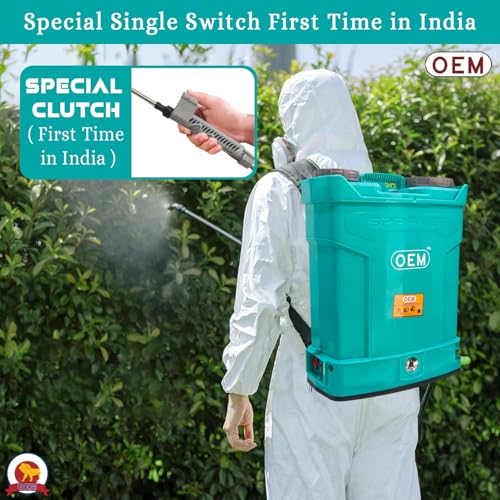 Image of OEM Special Clutch Battery Operated Knapsack Sprayer 12V14A 18L|One Switch Pressure Release|Big Battery|High Backup and Pressure|Heavy Lance|Technology Agriculture & Garden Sprayer,Blue