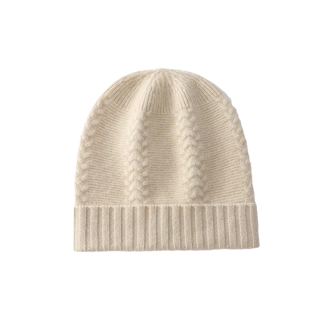 Otoño Invierno Mujeres Sombreros 100% Cachemira Pura Tejida Suave Cálido Gorro Grueso