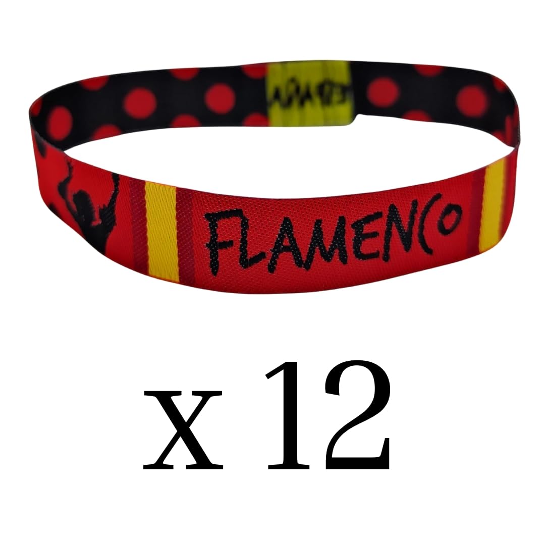 Lot de 12 éventails flamants roses pliables + 12 bracelets en tissu avec motif joyeux – Souvenir Espagne | Cadeaux pour foires, fêtes de village, enterrement de vie de jeune fille, événements
