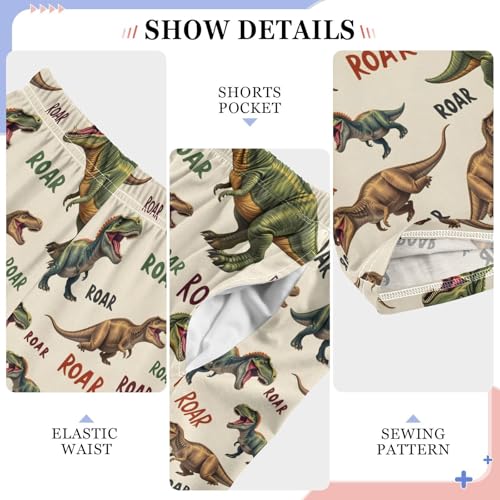 ALAZA Dinosaur Hipster Yellow Pajama Lounge Pants Long Sleep Pajama Bottoms with Pockets4