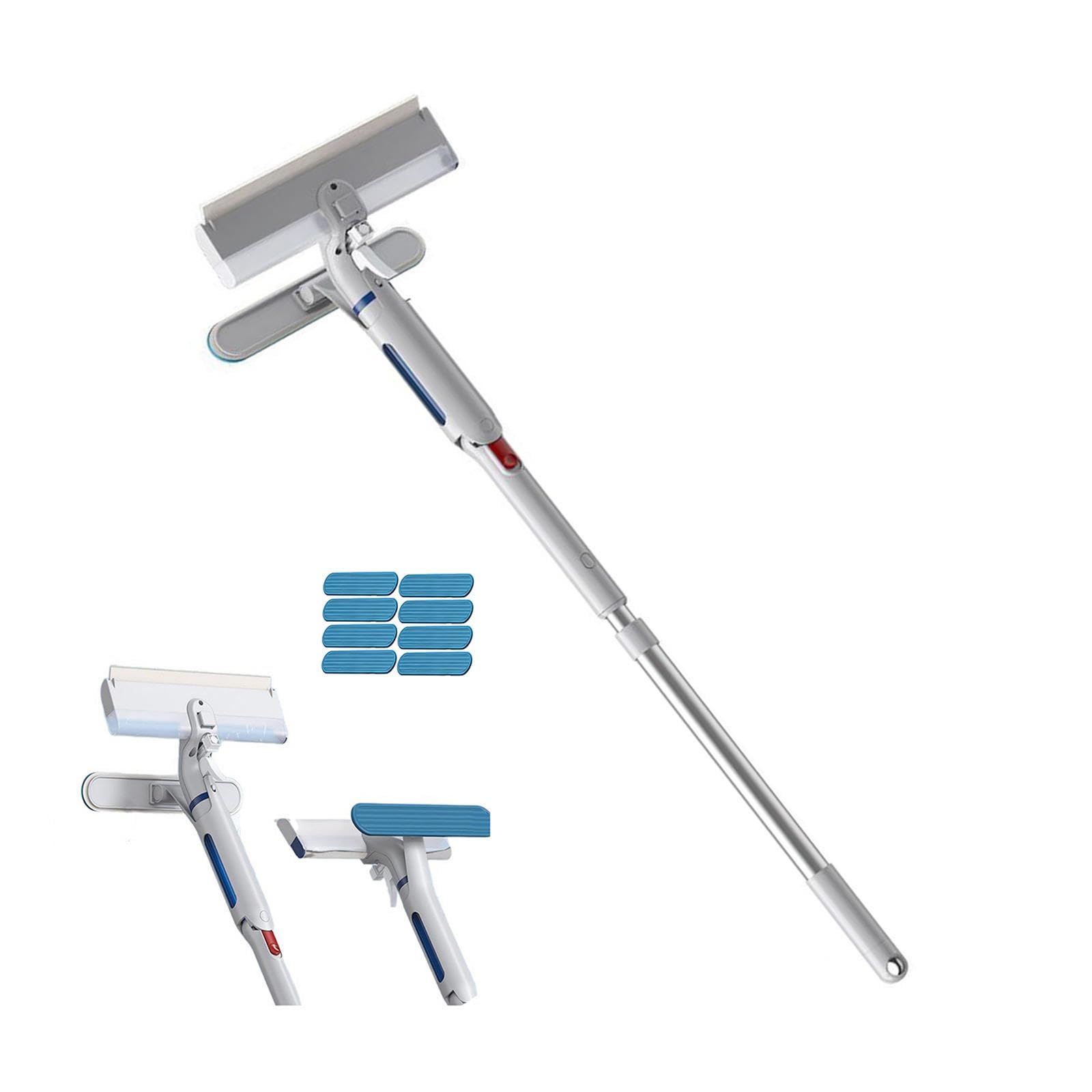 Limpiador Profesional de Ventanas de Ventanas con Depósito de Agua Residual Limpiacristales en Spray de Doble Cara Adecuado para Múltiples Escenarios