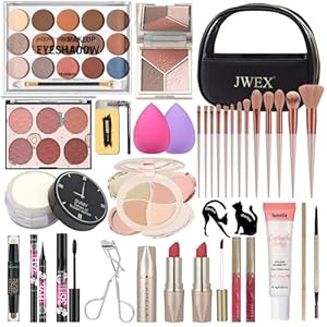 34pc Makeup set, Cosmetic Make Up Kit With Storage Bag Portable Travel Make Up Palette Eyeshadow Foundation Lip Gloss Full kit make up set for Teenage & Adults (A203)