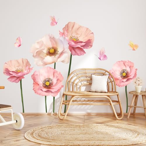 Vinilos decorativos flor acuarela gigante 2 hojas miniatura 4