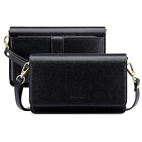 nuoku Small Crossbody Bags for Women, Small Crossbody Purse with Credit Card Slots, Cell Phone Purse for Women with Phone Pocket (Black)