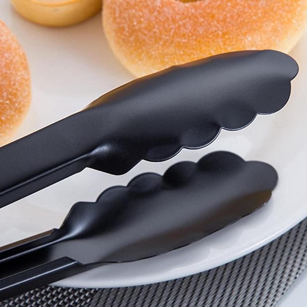 MRKU Pinzas de Acero para Asar Pan, ensaladas y Servir Comida, 1 Unidad