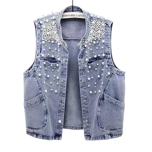 Chaqueta vaquera corta tipo chaleco sin mangas para renovar tus looks diarios