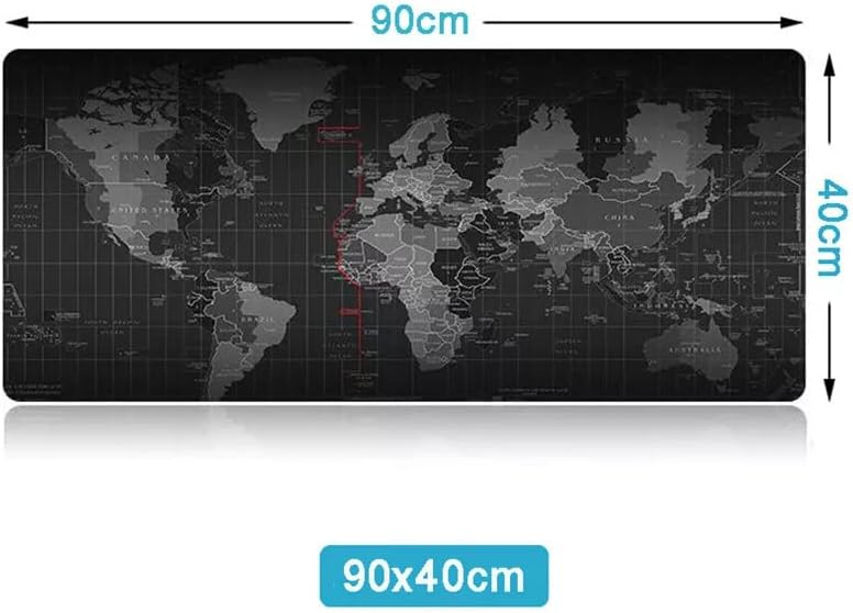 Aksesuarcı 90x40 Büyük Boy XXL Dünya Desenli Mouse Pad Kauçuk Alt Taban, Yumuşak Kumaş Oyuncu MousePad, Bilgisayar ve Dizüstü Bilgisayar Uyumlu 90 40 Mouse Pad - Görsel 2