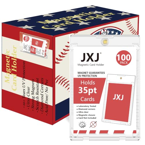 100ct Magnetic Card Holder, 35pt One Touch Card Holder for Trading Cards | UV Protectors Hard Plastic, Magnetic Card Case for Trading, Sports, Game, Football, Baseball, Basketball Cards - image 2