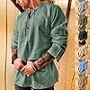 Mens Long Sleeve Shirts Linen,Vintage Costume Tops Medieval Vintage Green Shirt Renaissance White Men Lace Up 5XL Men's Tops, T-Shirts & Renaissance Retro Long Sleeve (07 Black,L) #4