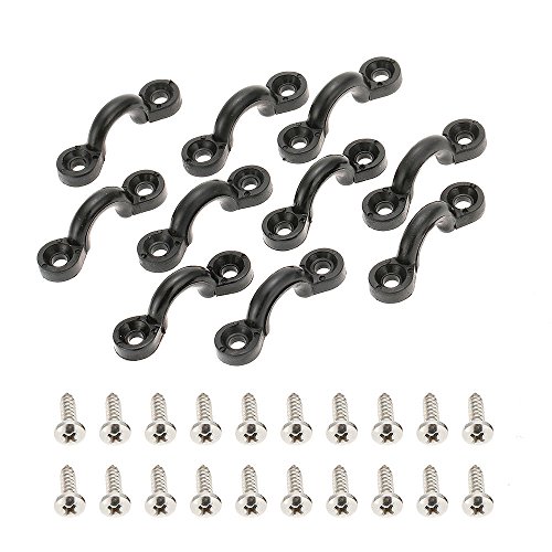 Docooler 10pcs Nylon Bungee Deck Loops Tie Down Pad Eye with 20 Screws for Boat Kayak Deck Rigging Kit - Thumbnail 6