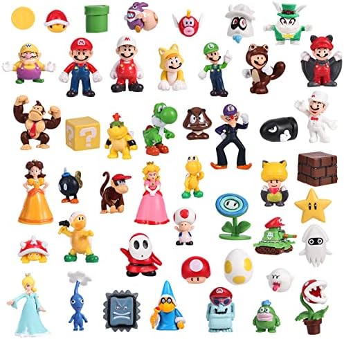 LERECA 48 Pcs Set Mario Toys Bros Super Mary Princess, Turtle, Mushroom, Orangutan, Super Mary Action Figures