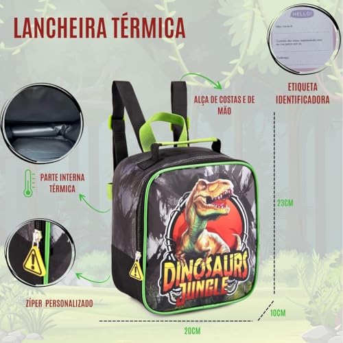 Kit Mochila Escolar Menino Conjunto Bolsa Escolar Mochila de Rodinhas, Lancheira e Estojo Porta Lápi