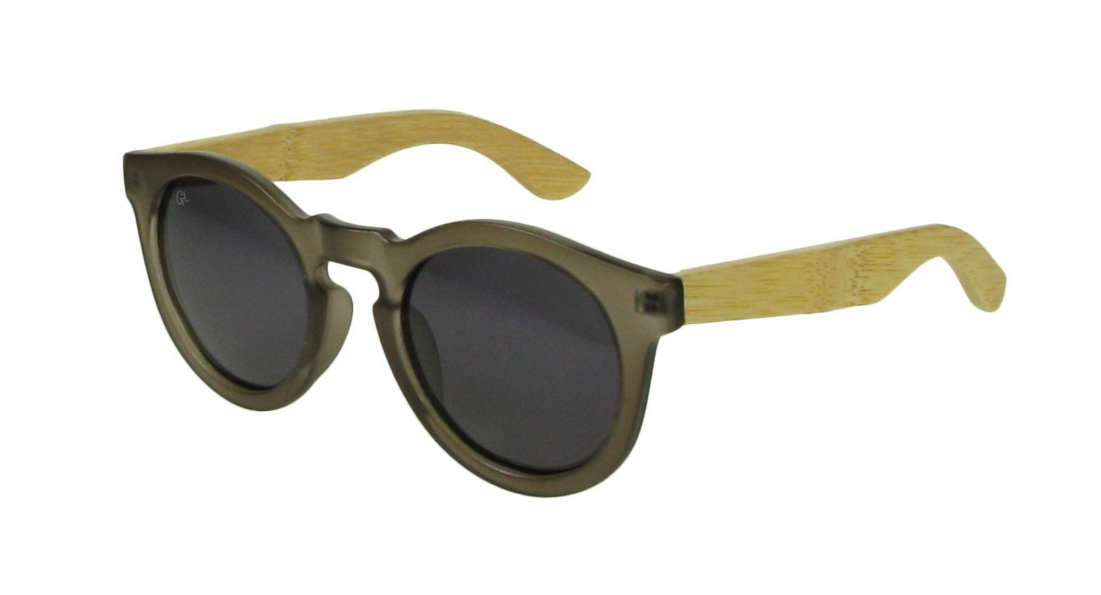 Goodlookers Polarised Bamboo Sunglasses 'Kennedy' Grey/Bamboo
