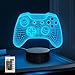 Okayera 3D Gamepad Night Light, Gamer Gifts for Boy Teenage Men, Gaming LED Hologram Illusion Lamp with Remote Control 16 Color-Changing Timer, Fortnite Birthday Gifts for Kids Game Room Desk Decor