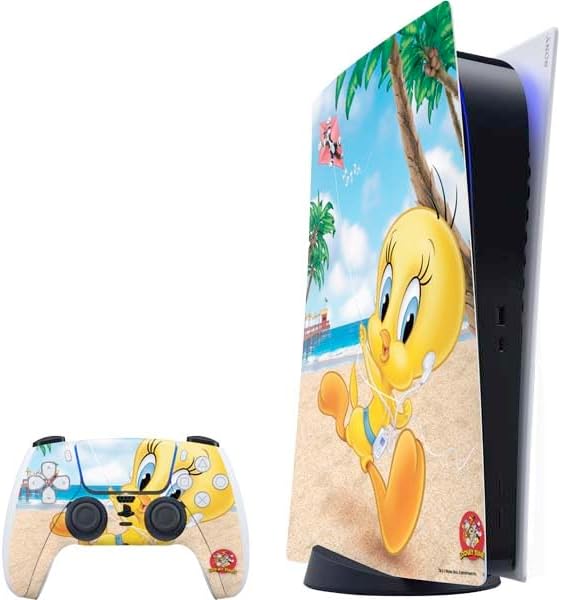 Skinit Decal Gaming Skin Compatible with PS5 Bundle - Officially Licensed Looney Tunes Tweety Bird Design