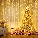Minetom Curtain Lights, 300 LED Dimmable Fairy Lights Twinkle Lights with Remote and Timer, 8 Modes, USB Powered String Lights for Room Wall Party Xmas Indoor Decor, Warm White