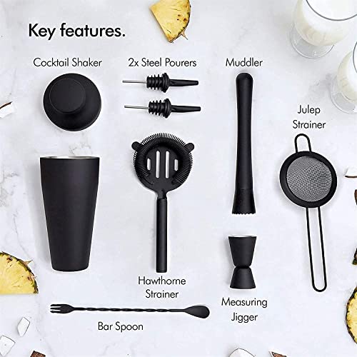 Set de coctelera y accesorios de bartender acero inox miniatura 4