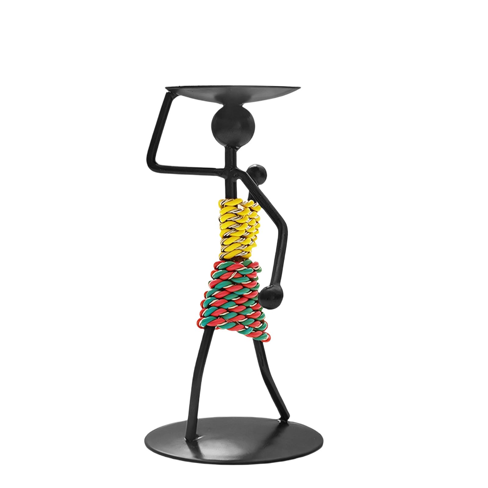 Carotoe Type A Artistic Metal Tealight Holders Iron African Lady Candelabra Desk Decors For Living Room Or Bookshelf Styling Iron Figurine Owner