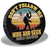 Bigfoot American Flag Spare Tire Cover, Wheel Protectors Waterproof Dust-Proof UV Sun Wheel Tire Cover Fit for RV, Travel Trailer, Truck, SUV and More Models