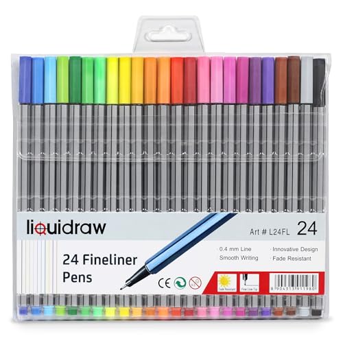 Liquidraw Conjunto de 24 canetas ponta fina