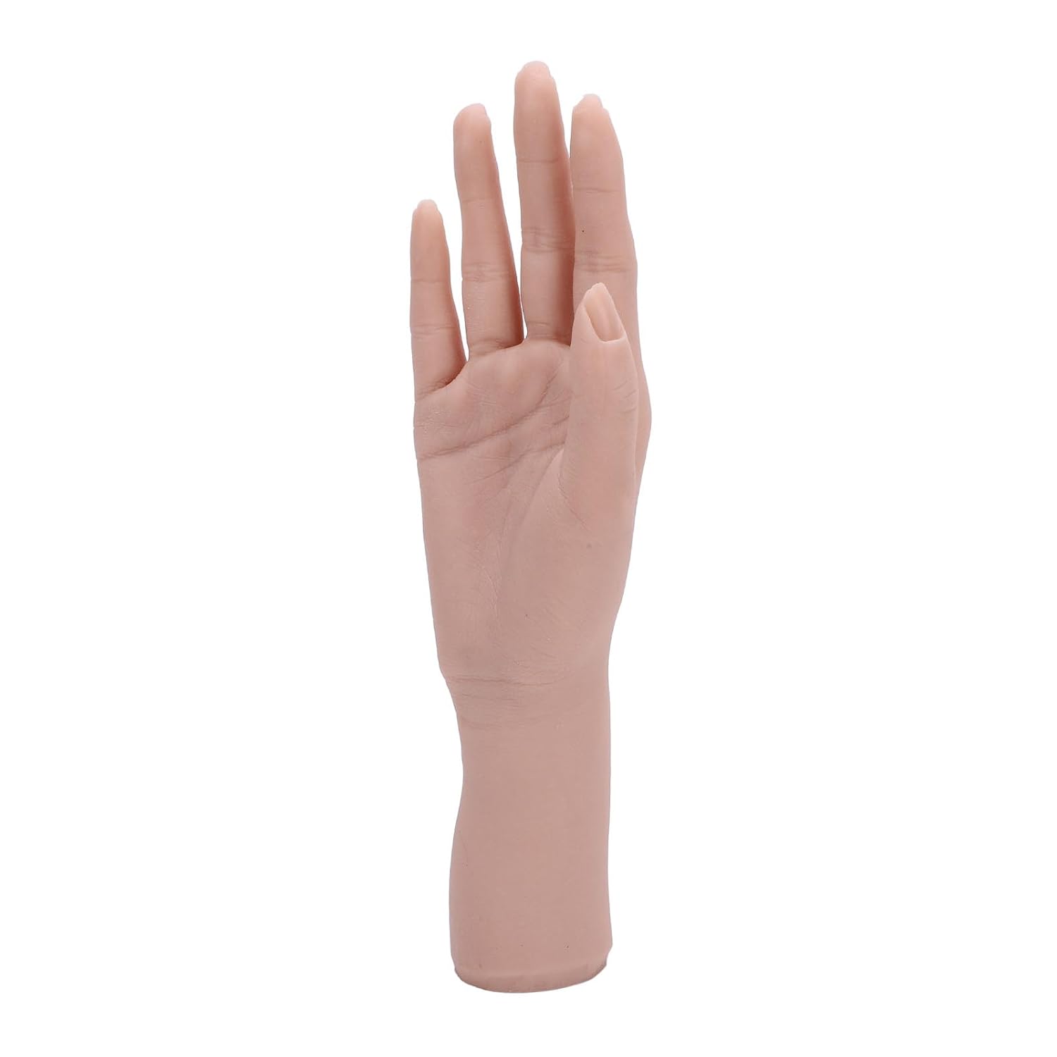 Realistic Silicone Female Hand Model, Flexible Mannequin Hand for Nail Art Training, Soft Bendable Practice Hand with Lifelike Fingers for Jewelry Display and Movie Props (Right Hand)