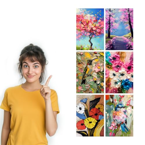 Image of SiddArtify Floral Wall Art Prints Set - Textured Flower Poster Decor for Living Room Bedroom Office - 8x12 inch Board Pack of 6
