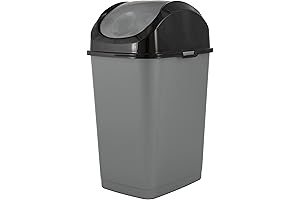 Trash Can with Swing Top Lid: Compact 9-Gallon Slim Waste Bin for Small Spaces