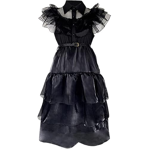 SPORTBANG Wednesday Addams Costume Dress for Girls Wednesday Cosplay Costume Halloween Outfit