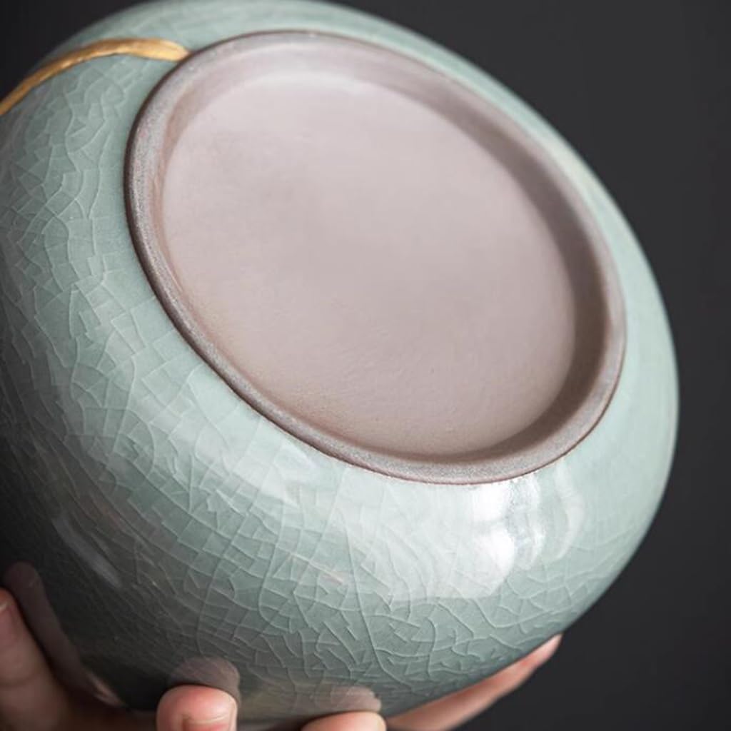 Ceramic Tea Jar, Ceramic Tea Canister,Vintage Chinese Sealed,Candy Jar With Lid