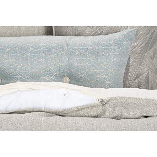 Hnu 6 Piece Ivory Silver Cal King Bedding Set, Solid Bed Comforter Set, Duvet Cover Luxurious Feel Designer Modern Decorative Soft Chic Snug Warm Solid Color Opulent Zipper Closure #TOP2