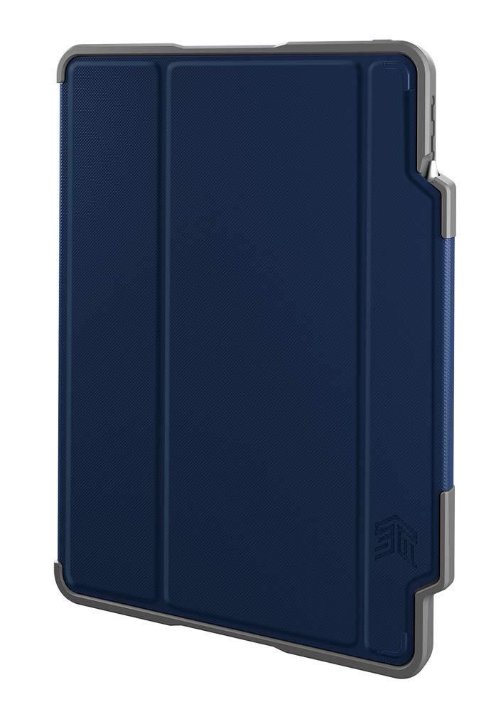 STM Bags Dux Plus Case - Custodia a libro per Apple iPad Air 10,9" (2020), colore: Blu/Trasparente [Supporto per Apple Pencil I Militare Standard I Impermeabile I Cavalletto I Wake/Sleep]