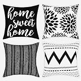 Yastouay Modern Decorative Throw Pillow Covers Home Sweet Home Cushion Covers Set of 4 Geometric...